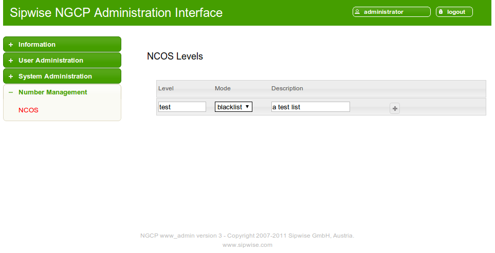 NCOS Levels