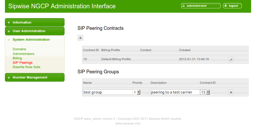 Create New Peering Group