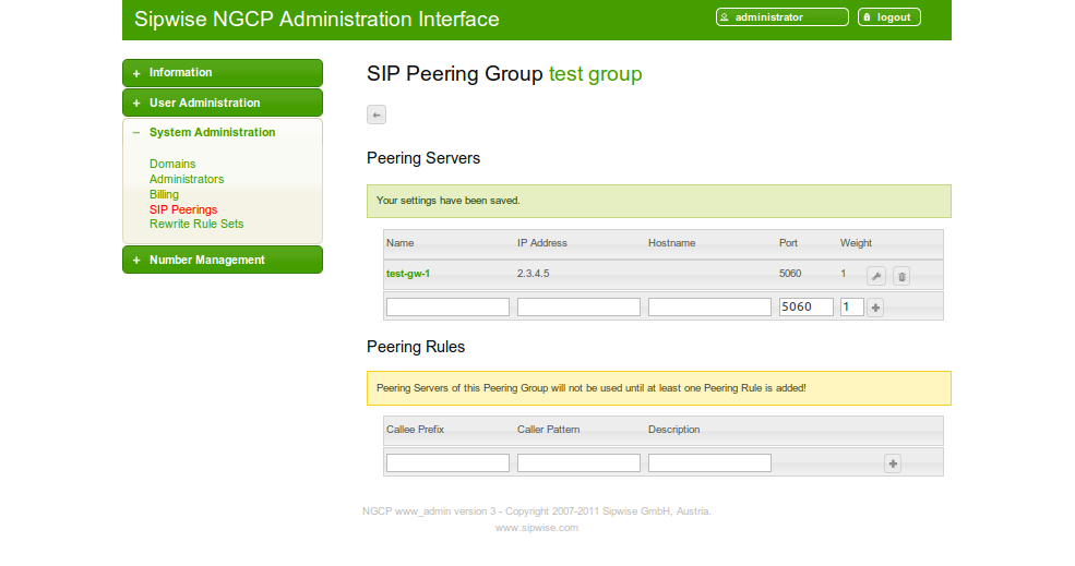 Overview Of Newly Created Peer