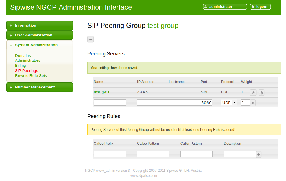 Overview Of Newly Created Peer