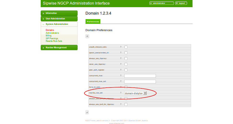 Assign Rewrite Rule Set To Domain