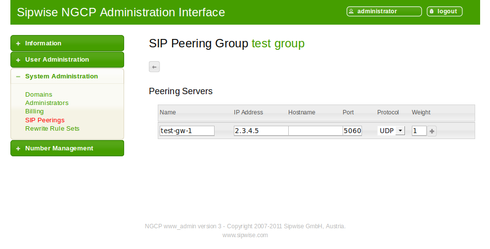 Create New Peering Server