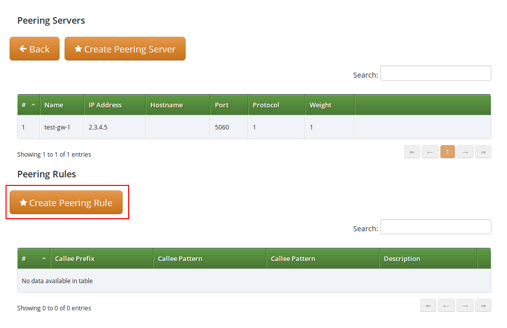 Create Peering Rule