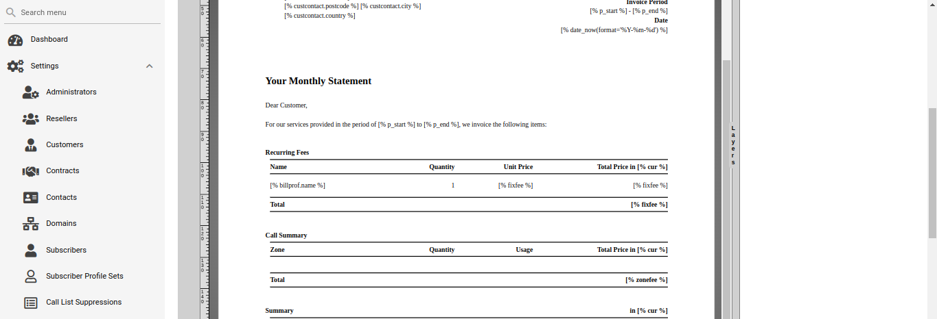 Open Invoice Templates Layers