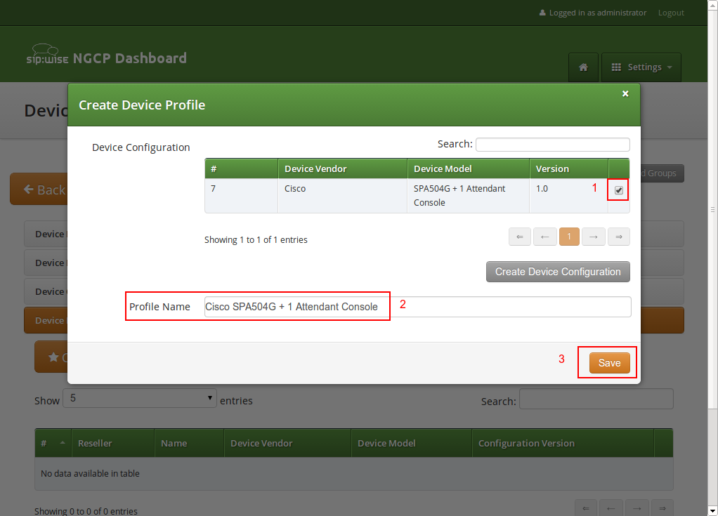 Create Device Profile