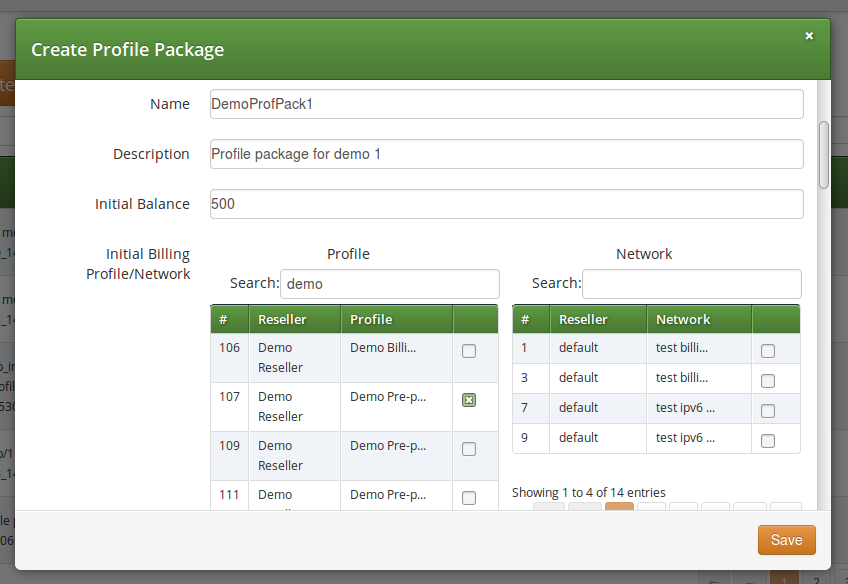 Basic Profile Package Parameters