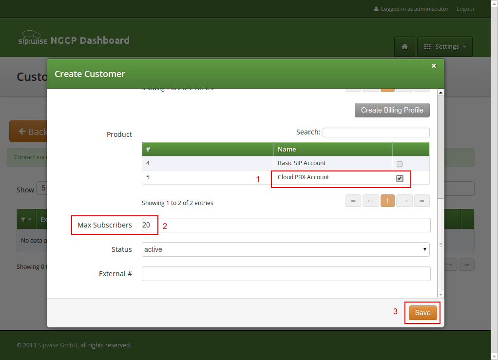 Create PBX Customer Part 3