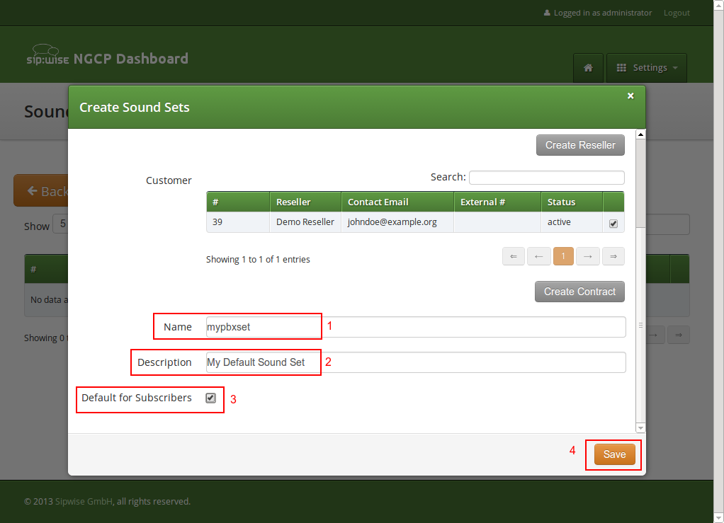 Create Customer Sound Set