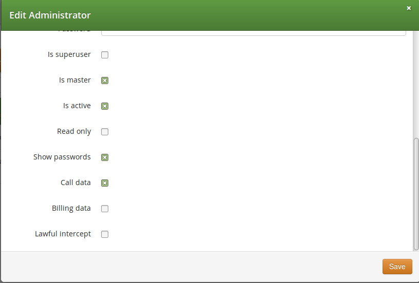 Access Rights of System Administrators