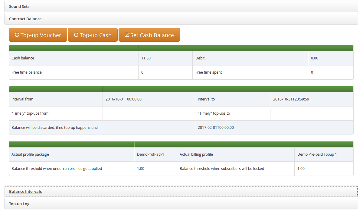 Contract Balance Status