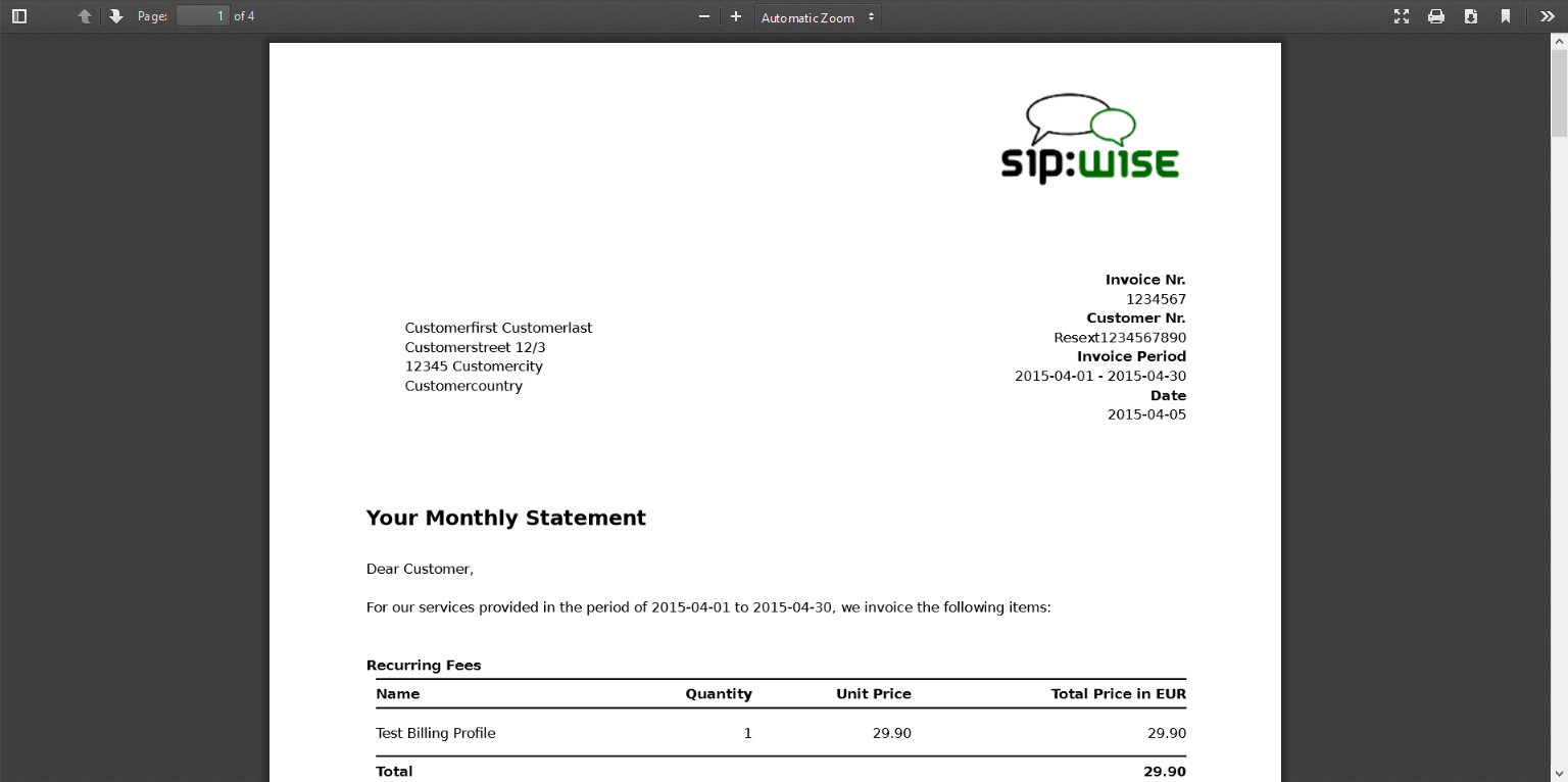 Preview invoice as PDF