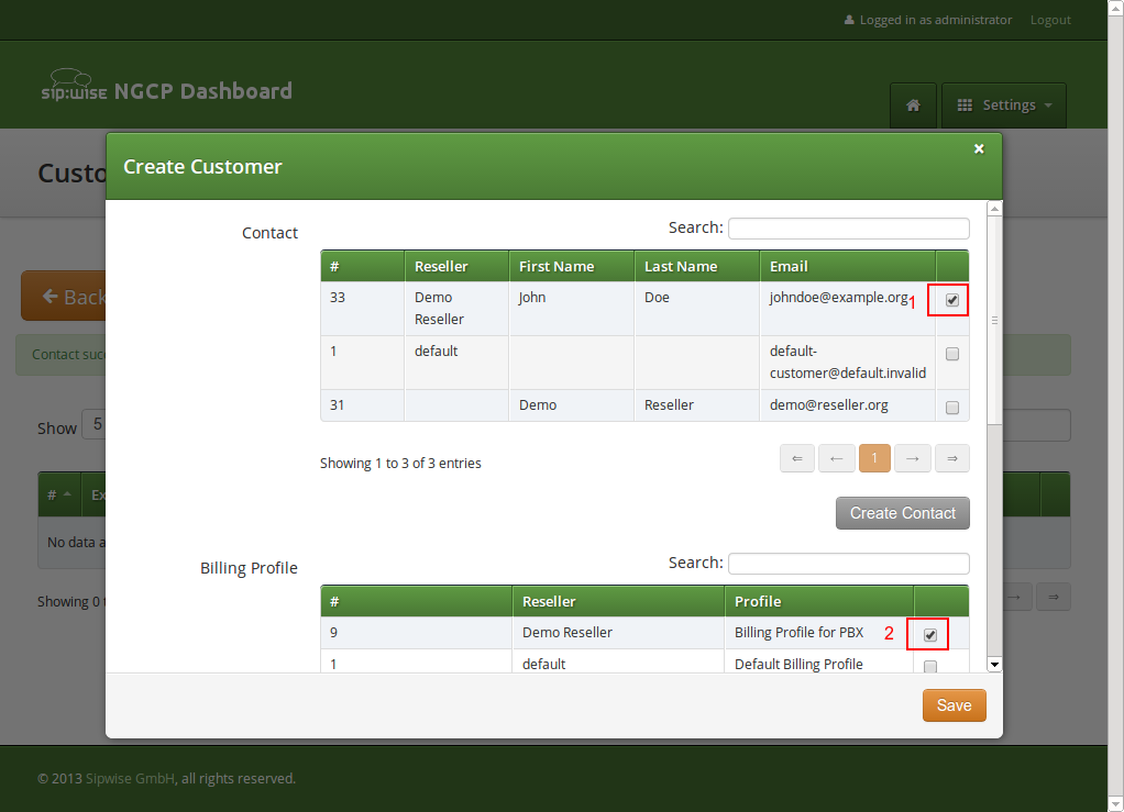 Create PBX Customer Part 2