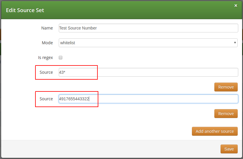 Creating a Call Forward Source Set