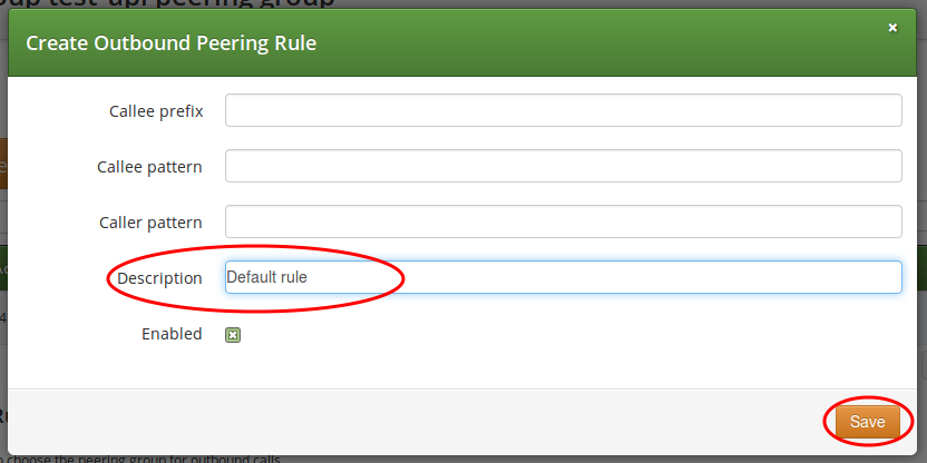 Outbound Peering Rule Properties