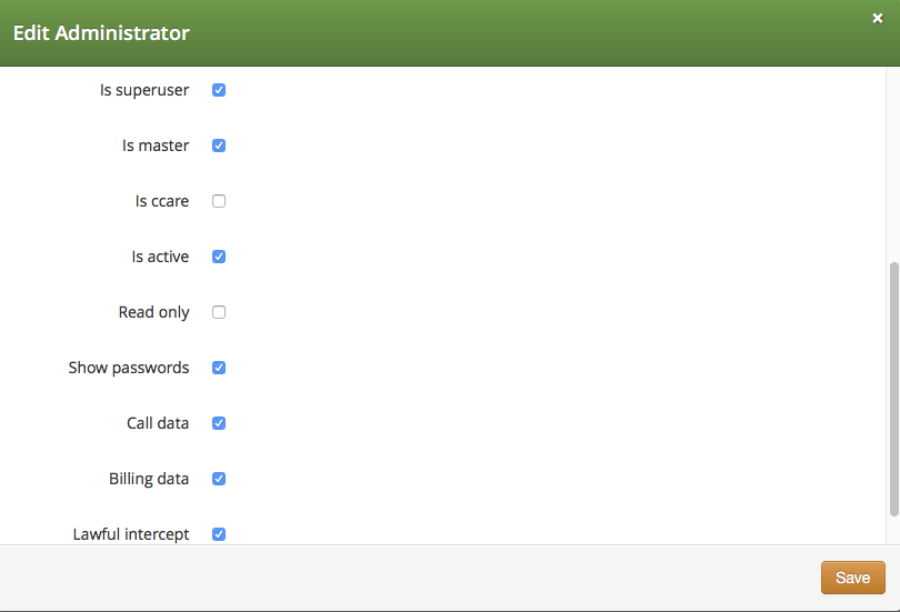 Access Rights of System Administrators