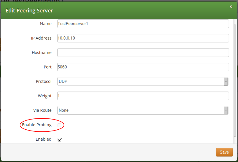 Enable Probing of Peering Server