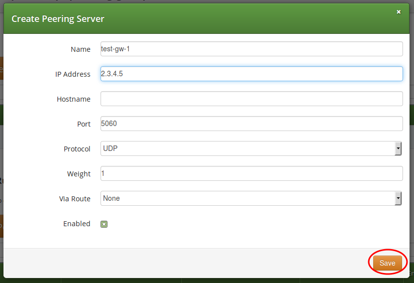 Peering Server Properties