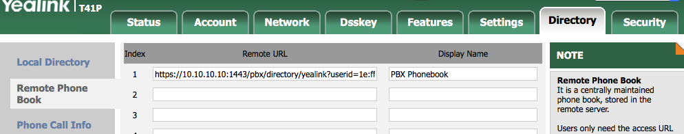 Phonebook Device Provisioning