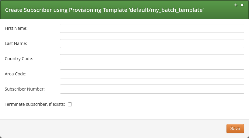 Single Subscriber Provisioning